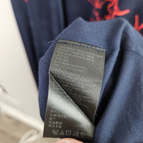 Anthropologie Tanzine Midi Dress Sleeveless Embroidered Floral Boho Navy Red 18W - Picture 12 of 14